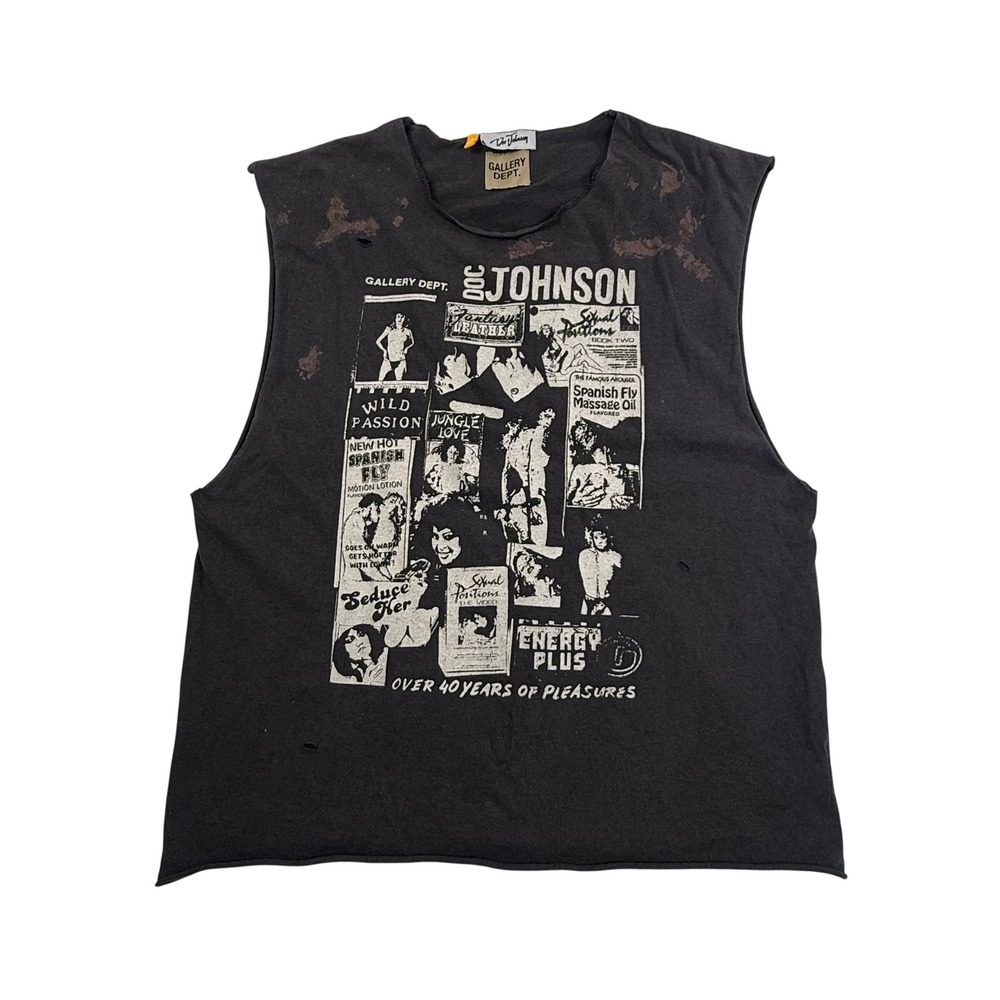 Gallery Dept Doc Johnson Art That Kills Distressed Muscle Tee Black Sleeveless